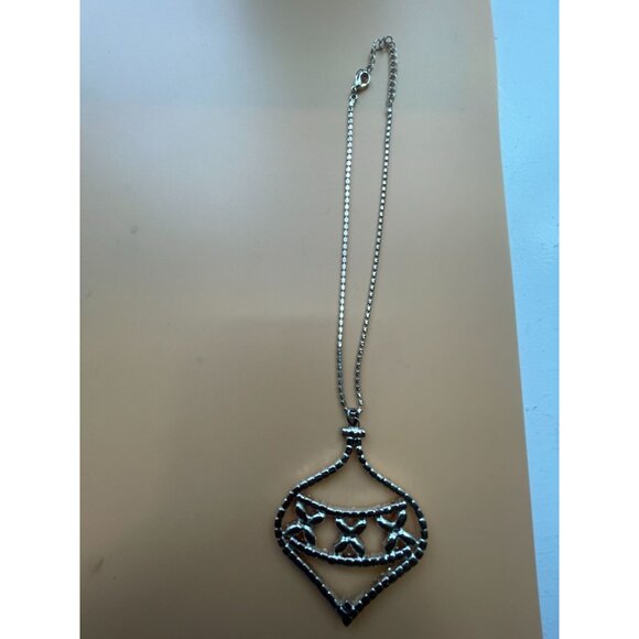 Christmas in July Massive Rhinestone Christmas Ornament Pendant Necklace With Re - Picture 14 of 16